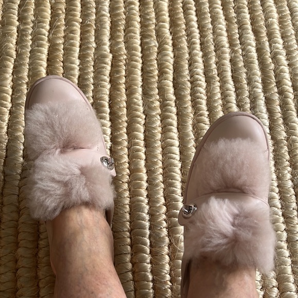 Coach leather shearling trimmed low top backless boots /slide 7M - Picture 6 of 16